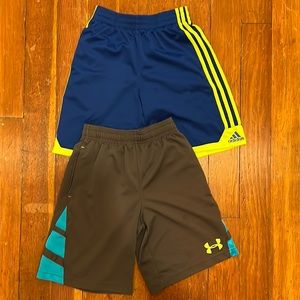 Under Armour Adidas Boys shorts lot sz small